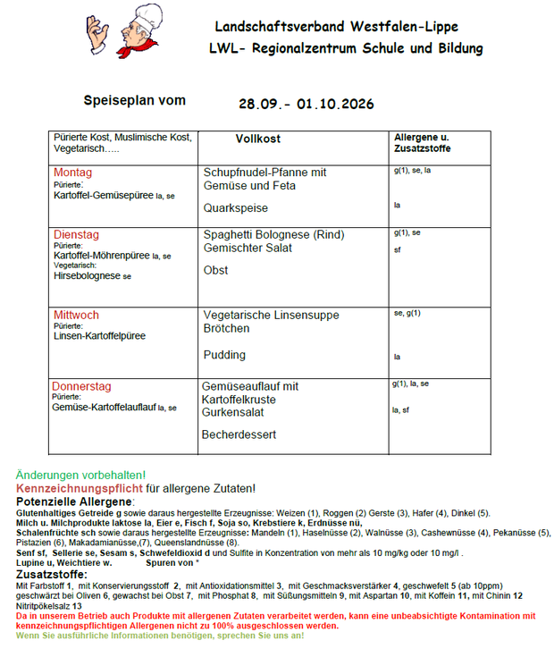 Speiseplan
