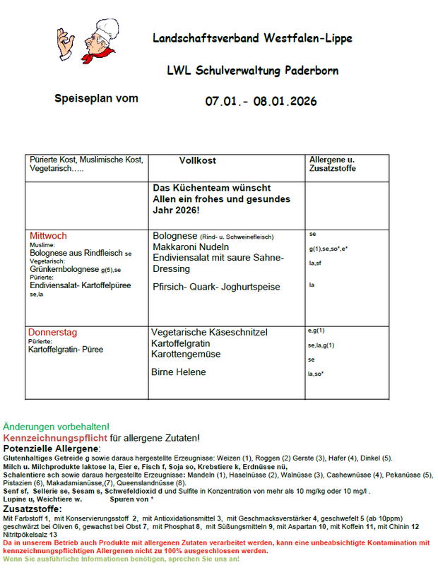 Speiseplan